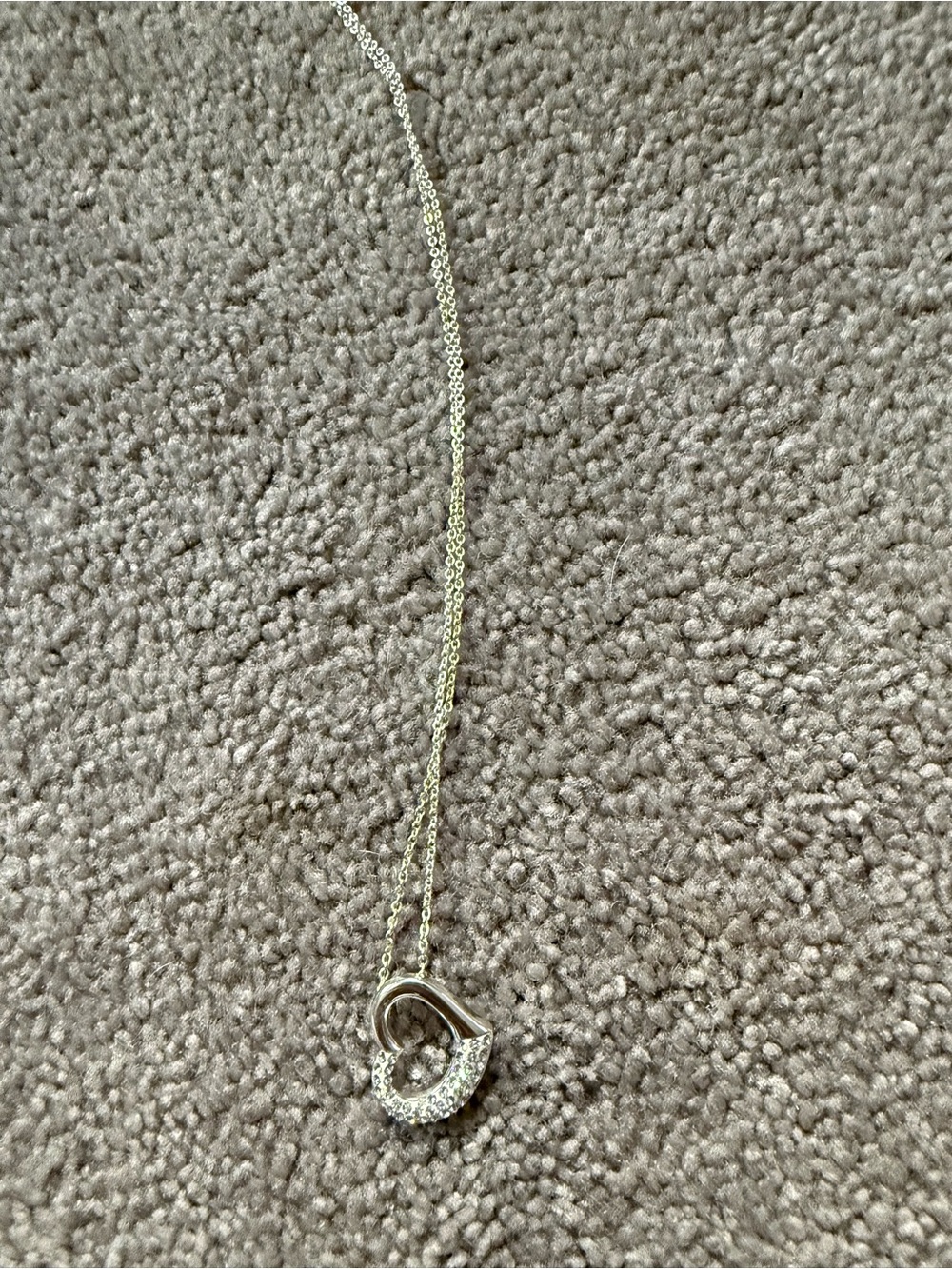 Kohl's Silver Heart Pendant Necklace with Clear Crystals